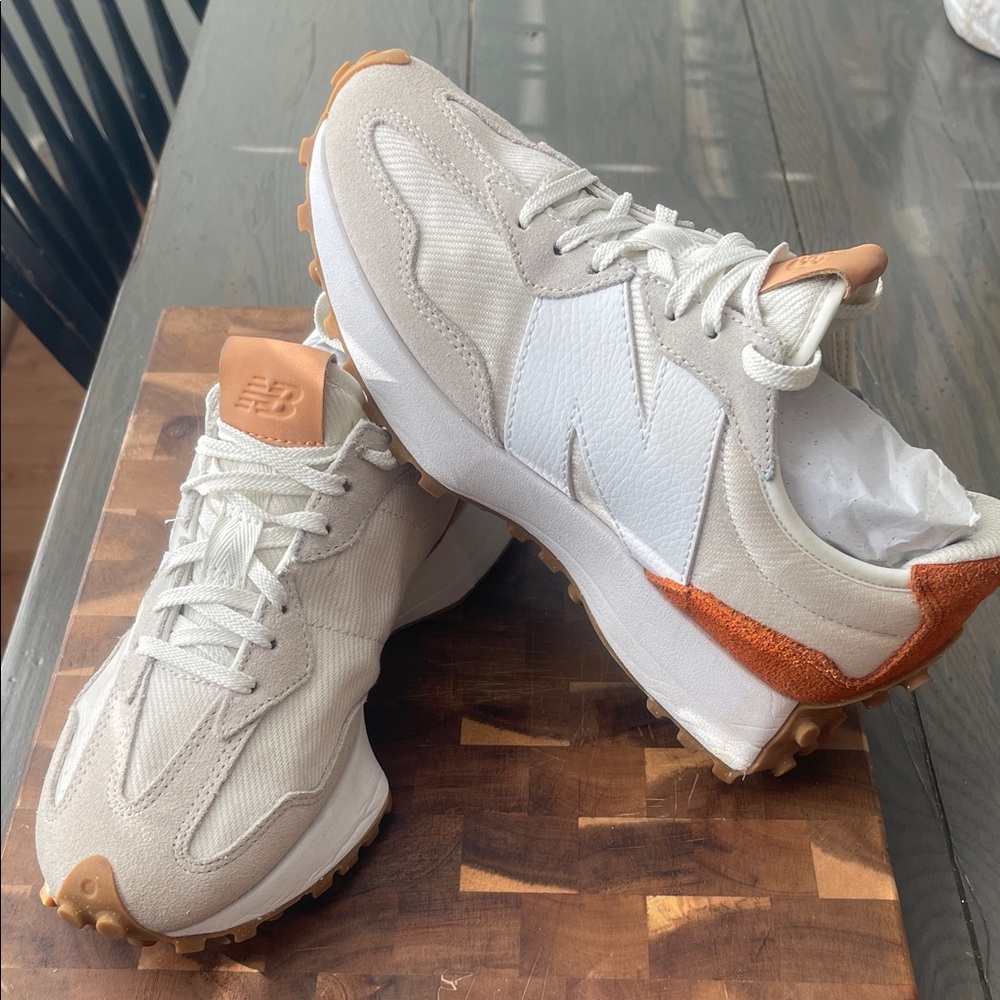 New Balance Cream and Brown Sneakers